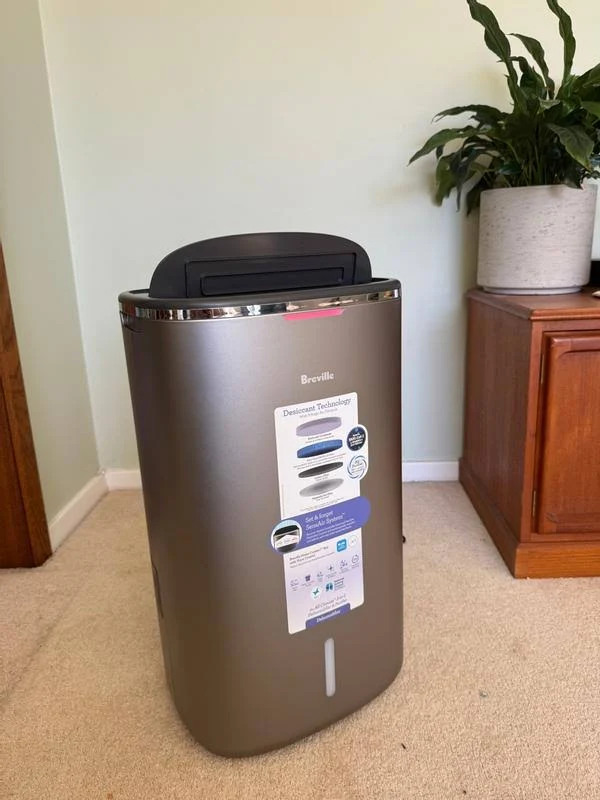 view of our own purchase testing breville all climate 2 in 1 dehumidifier and air purifier australia unboxing package arrival several weeks to months