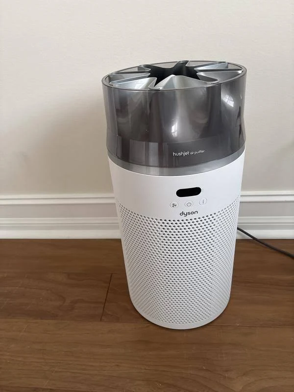 view of our own purchase testing dyson hushjet purifier compact small air purifier australia unboxing package arrival several weeks to months